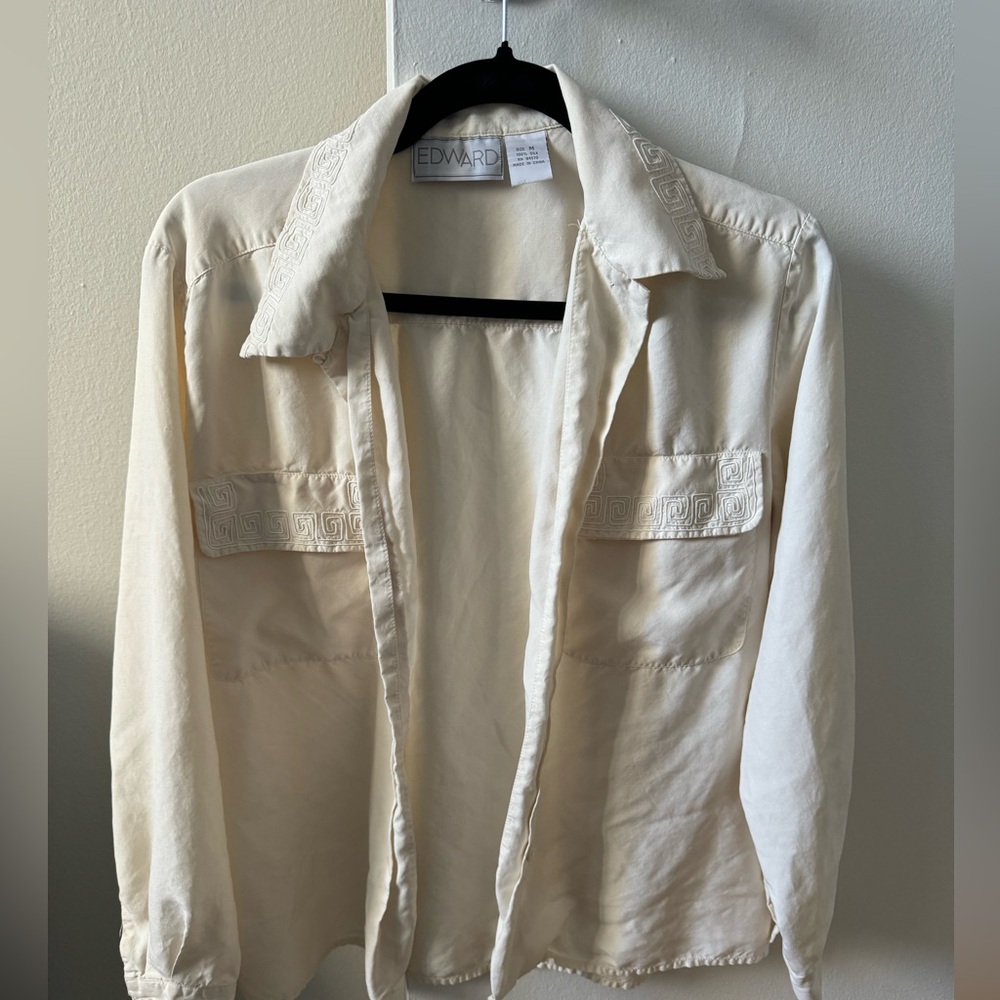 Vintage 100% silk button down size medium